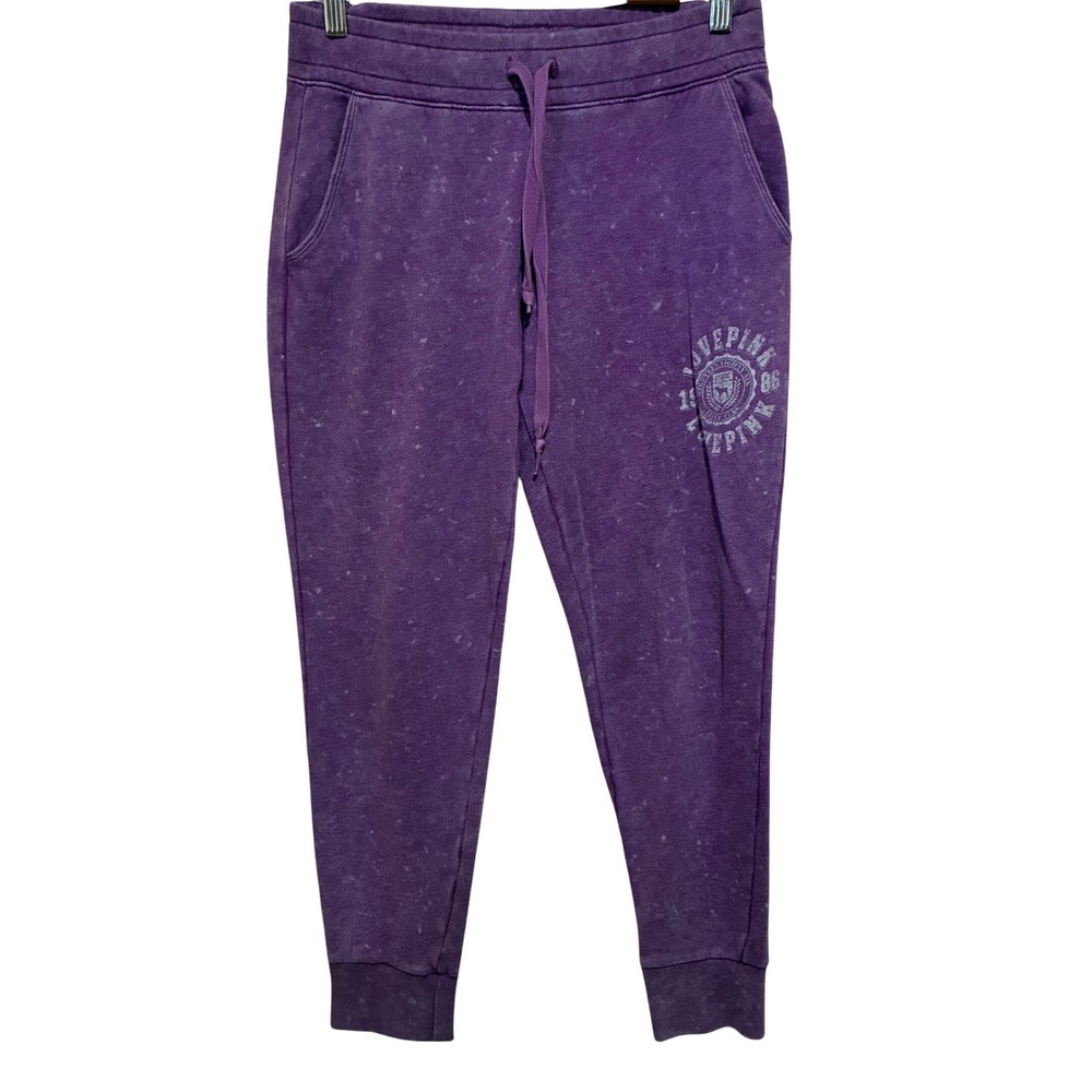 Pink Victorias Secret Purple Mineral Wash Jogger Sweatpants Womens Sm Love Pink